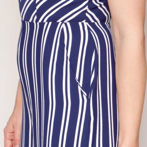 AMANDA UPRICHARD Navy Amery Striped Jumpsuit Small - Picture 3 of 7